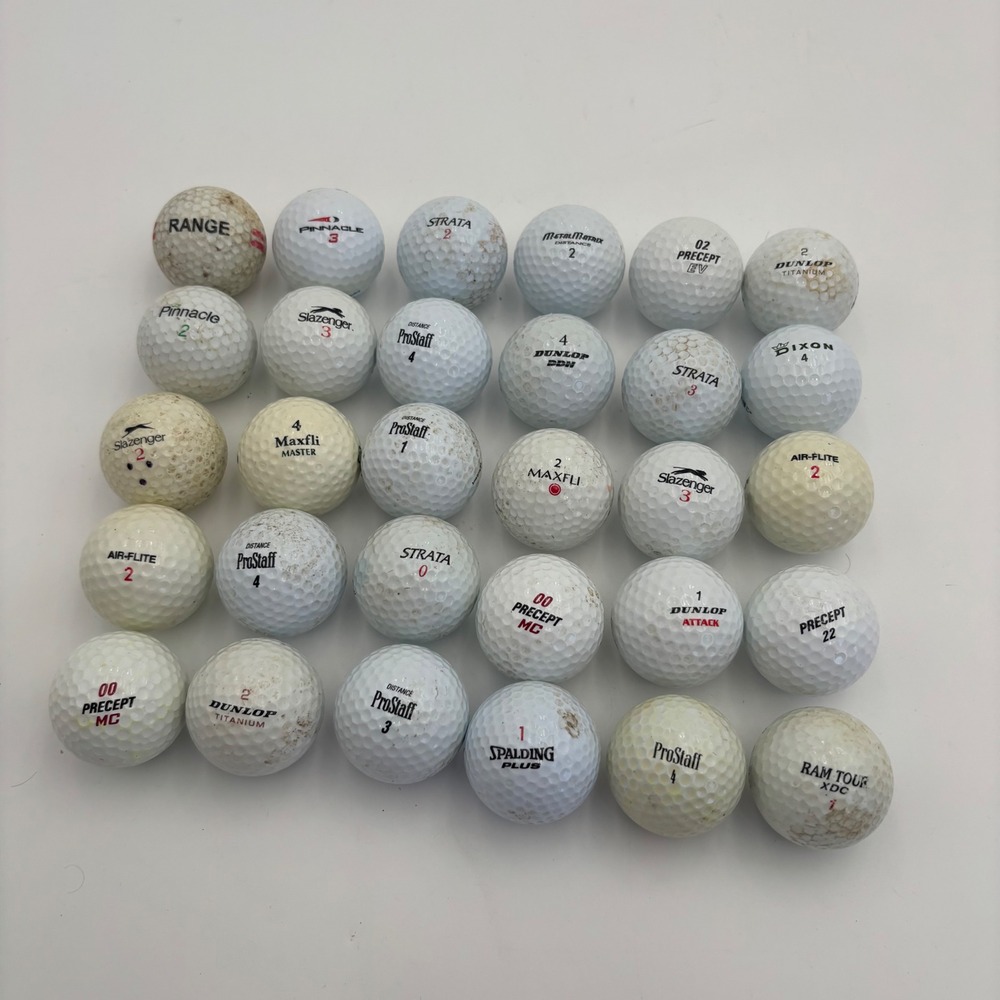 Mixed Brands Golf Balls Unisex 30 Count White Good Practice Lot Wilson Dunlop